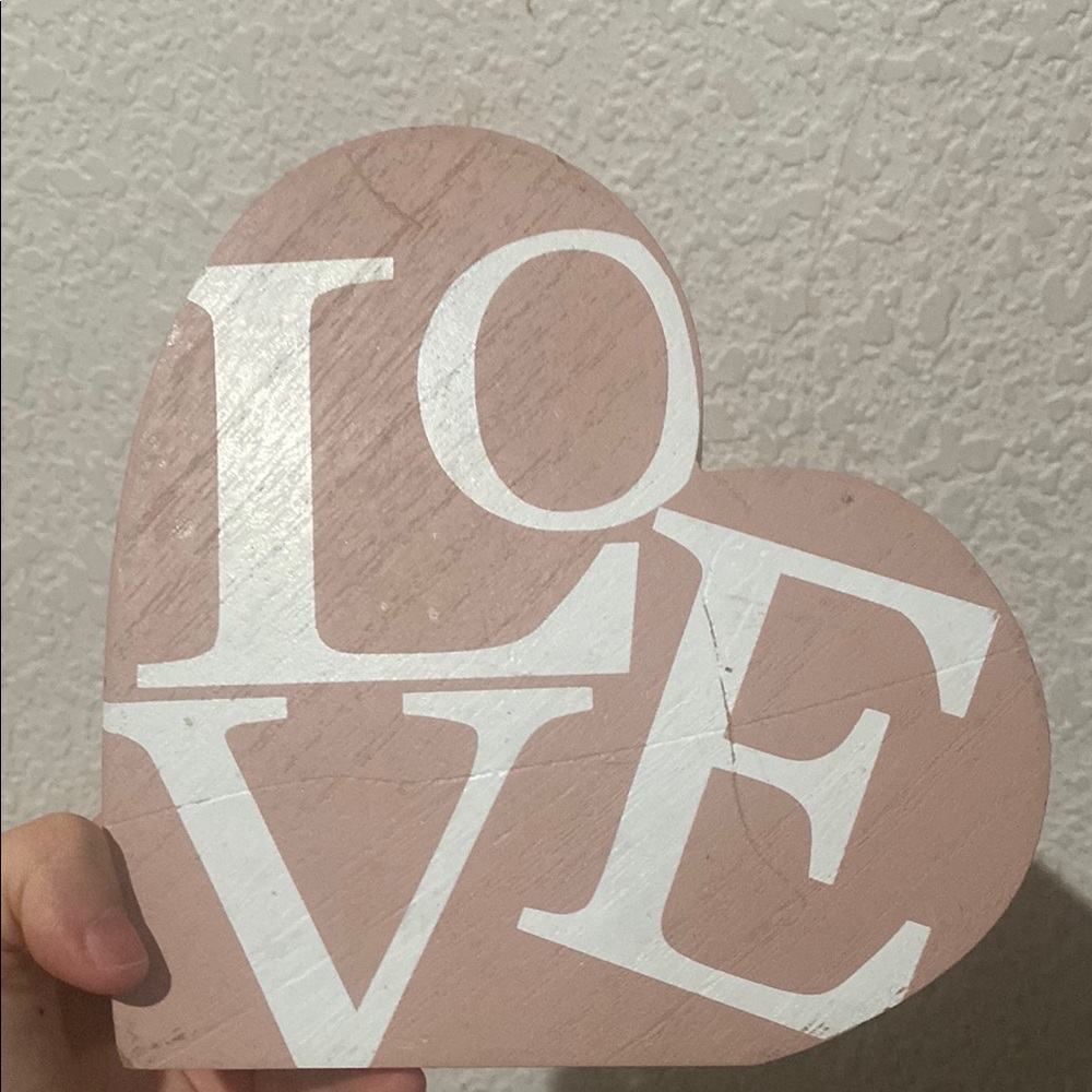 Heart-Shaped Love Wall Decor - Pink and White